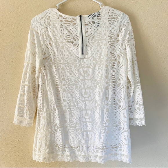 ALFANI•white lace overlay blouse - Picture 8 of 8